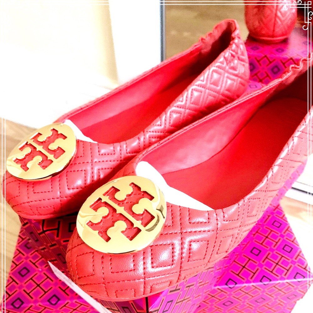 TORY BURCH ~ MINNIE QUILTED LEATHER BALLET FLAT